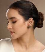 Cubic zirconia black mushroom earrings