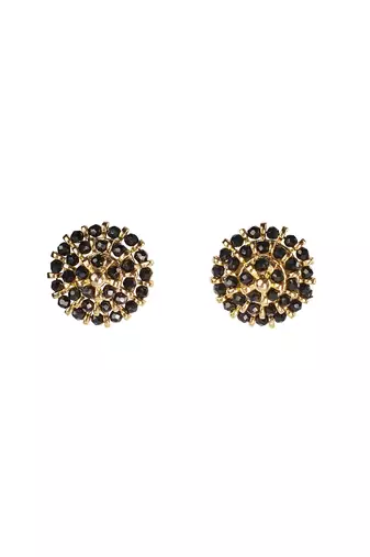 Cubic zirconia black mushroom earrings