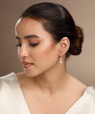 Cubic zirconia fish lock earrings 1