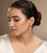 Cubic zirconia fish lock earrings