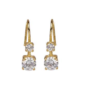 Cubic zirconia fish lock earrings 2