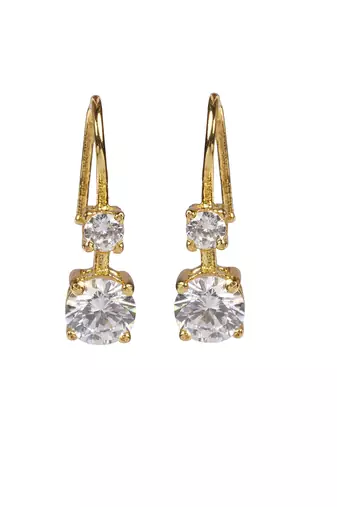 Cubic zirconia fish lock earrings