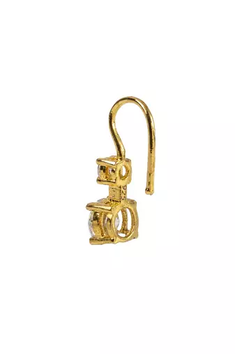 Cubic zirconia fish lock earrings