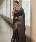 Banarasi Soft Silk blend Woven Saree with Blouse piece