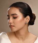 Cubic zirconia faux emerald earrings