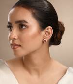 Cubic zirconia pink flower studs