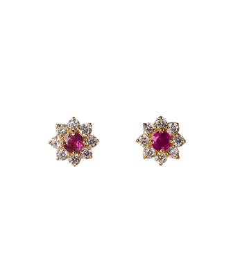 Cubic zirconia pink flower studs 2