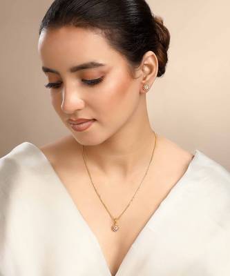 Cubic zirconia vasuki pendant set 1