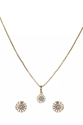 Cubic zirconia vasuki pendant set