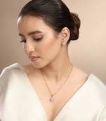 Cubic zirconia solitaire pendant set