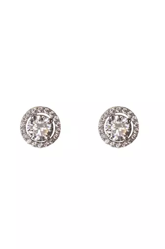 Cubic zirconia solitaire pendant set