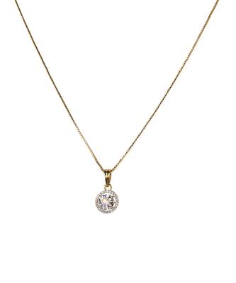 Cubic zirconia solitaire pendant set 4