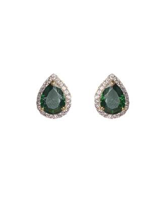 Cubic zirconia faux emerald pendant set 3