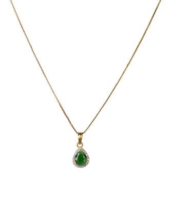 Cubic zirconia faux emerald pendant set 4