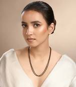 Cubic zirconia double line black beads chain