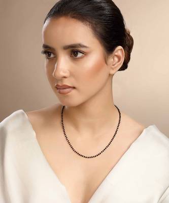 Cubic zirconia black beads chain 1