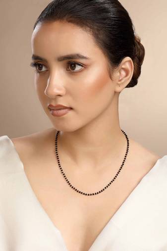 Cubic zirconia black beads chain
