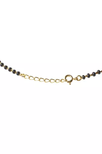 Cubic zirconia double line black beads chain