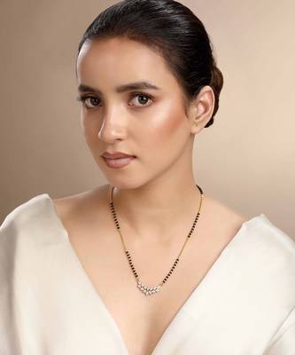 Cubic zirconia leafy mangalsutra 1