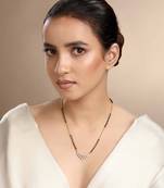 Cubic zirconia leafy mangalsutra