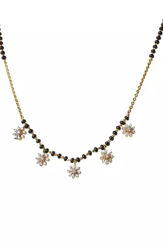 Cubic zirconia lavender mangalsutra