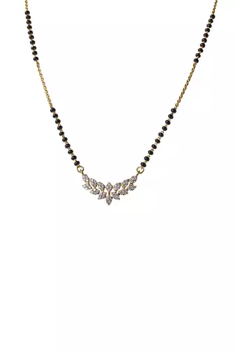 Cubic zirconia leafy mangalsutra