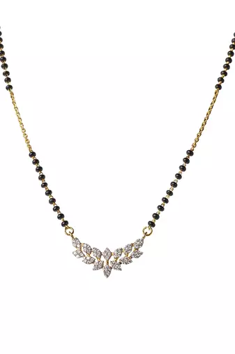 Cubic zirconia leafy mangalsutra