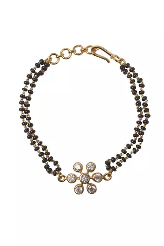 Cubic zirconia flower hand mangalsutra