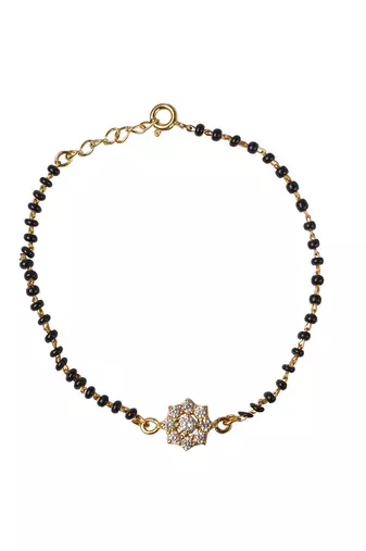 Cubic zirconia floral hand mangalsutra