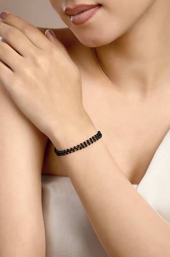Cubic zirconia double line hand mangalsutra