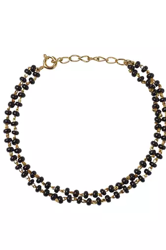 Cubic zirconia double line hand mangalsutra