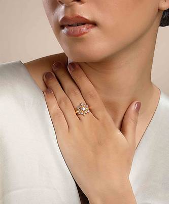 Cubic zirconia floral ring 1