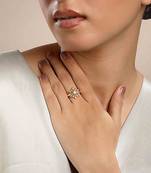 Cubic zirconia floral ring