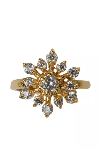 Cubic zirconia floral ring