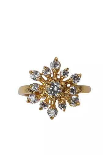 Cubic zirconia floral ring
