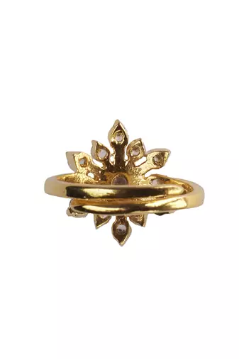 Cubic zirconia floral ring
