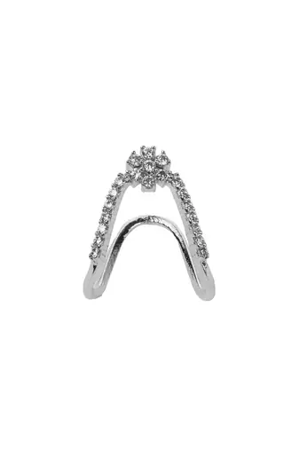 Cubic zirconia floral vanki ring