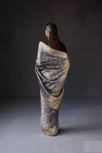Black Banarasi Soft Silk blend Woven Saree 