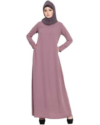 Arfeenz Nida Abaya Plain Full Sleeve Pink 1