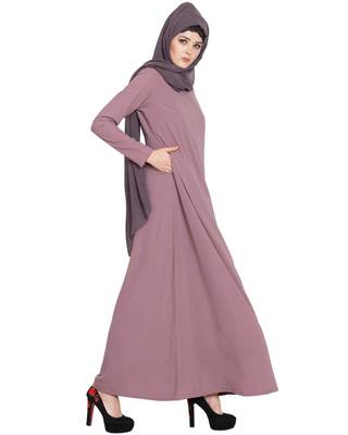 Arfeenz Nida Abaya Plain Full Sleeve Pink 4