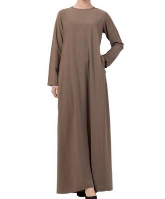 PLAIN KHAKI KASHIBO A-LINE ABAYA  1