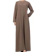 PLAIN KHAKI KASHIBO A-LINE ABAYA