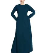 PLAIN DARK TEAL KASHIBO A-LINE ABAYA