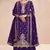 Purple embroidered silk blend  salwar kameez set