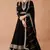 Black embroidered georgette anarkali with dupatta