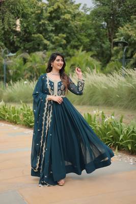 Rama sequins zari embroidered georgette salwar kameez set 4