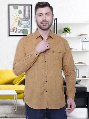Men's paper linen cotton casual shirt | linen shirt for men 1