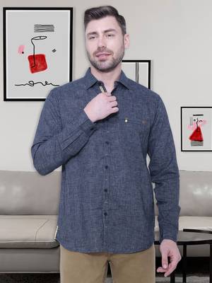 Men's paper linen cotton casual shirt | linen shirt for men 1