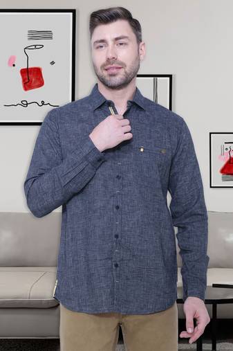 Men's paper linen cotton casual shirt | linen shirt for men