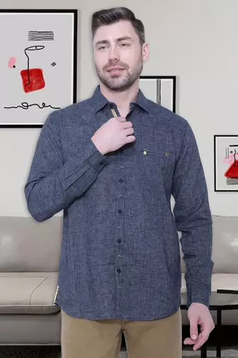 Men's paper linen cotton casual shirt | linen shirt for men